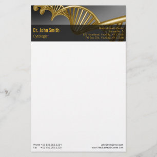 Papelaria Fio de DNA Ouro Profissional Luxo Médico