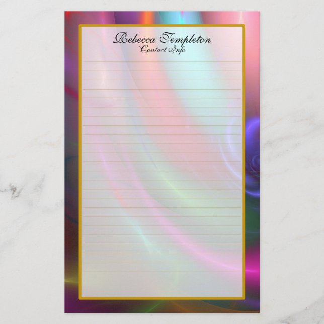 Papelaria Fireworks III Papel de carta fino (Frente)