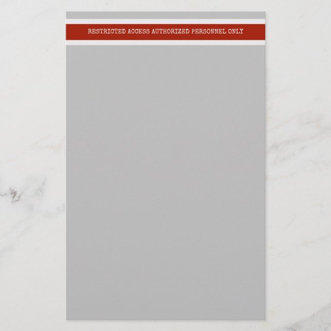 Papelaria Fita vermelha de acesso restrito ao perigo de cons (Frente)