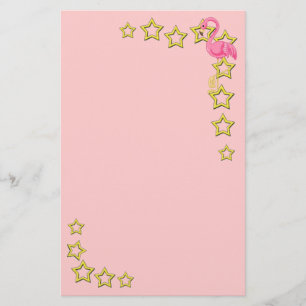 Papelaria Flamingos cor-de-rosa