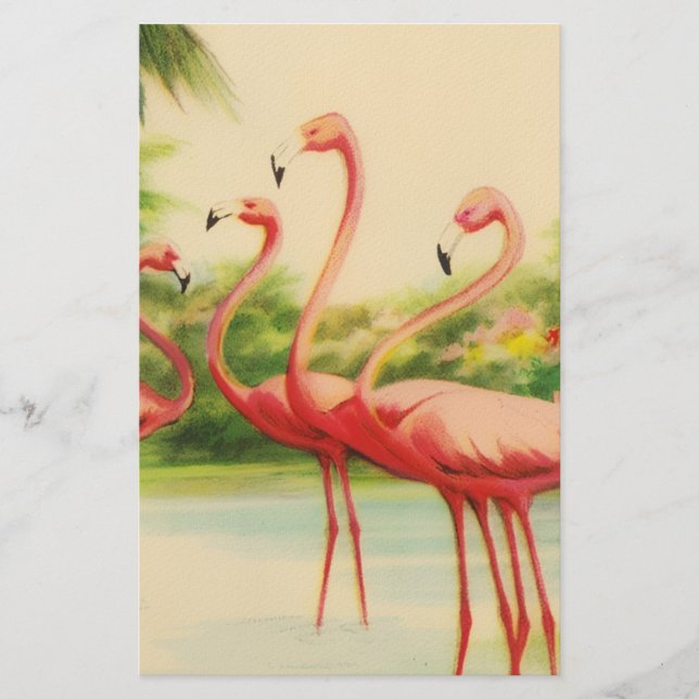 Papelaria Flamingos Vintage (Frente)