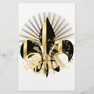 Papelaria Fleur de Lis, preto e Dourado