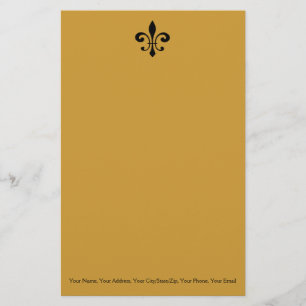 Papelaria Fleur de Lis, preto e Dourado