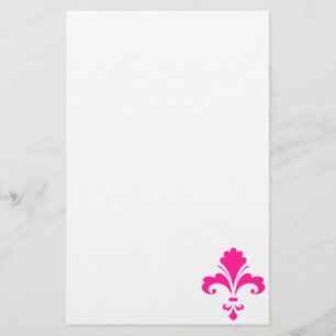Papelaria Fleur-de-lis, rosa-quente
