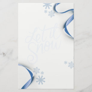 Papelaria Flocos de neve e fitas deixam nevar