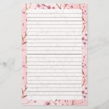 Flor de Cereja, Papel de Carta Tamanho: 5,5" x 8,5