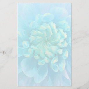 Papelaria Flor de Dália Azul Turquesa com Aquarela