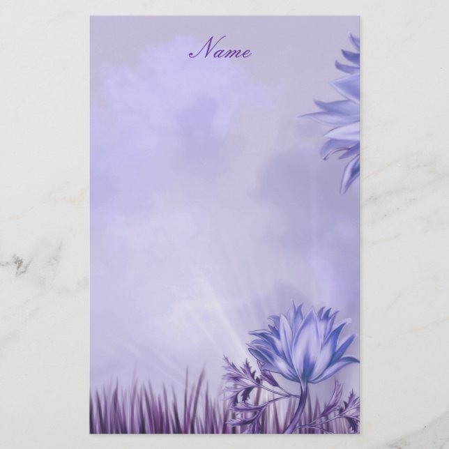 Papelaria Flor Lilás Mauve (Frente)