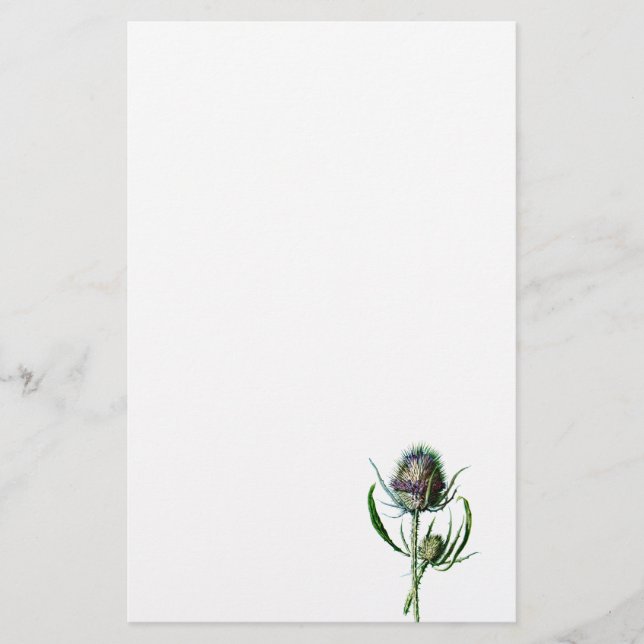 Papelaria Flor selvagem da antiguidade do cardo do Scottish (Frente)