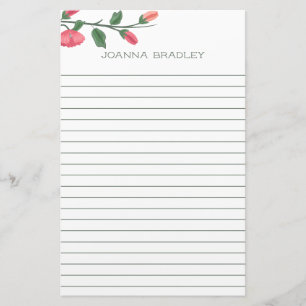 Papelaria Florais Rosa Vinculados