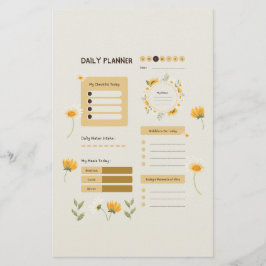 Papelaria Floral Daily Planner with Sunflowers & Daisies