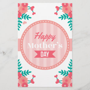 Papelaria floral de dia de as mães