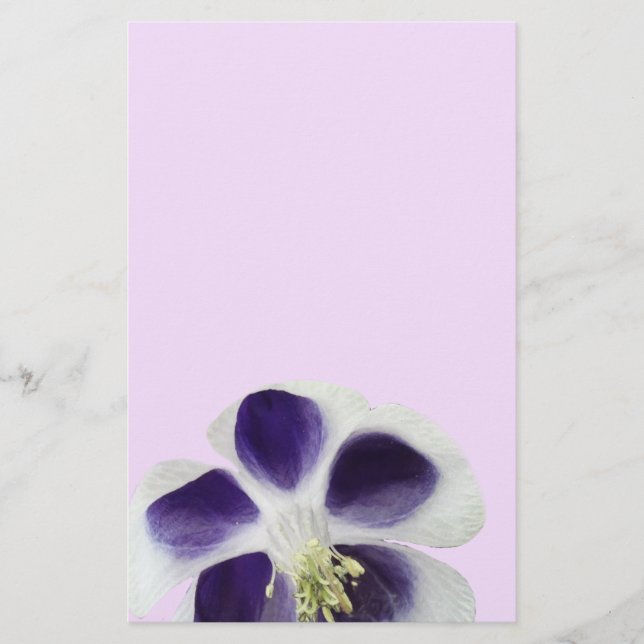 Papelaria Floral, Flor de roxa e branca (Frente)