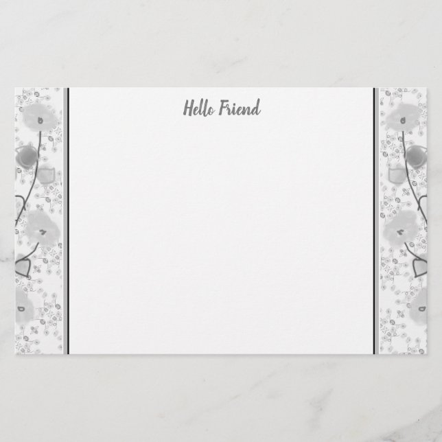 Papelaria Floral Minimalista Concebido (Frente)