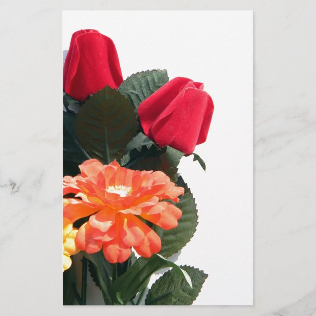 Papelaria Flores com várias cores (Frente)