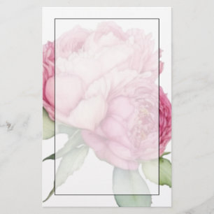 Papelaria Flores cor-de-água cor-de-rosa penteados rosas ros