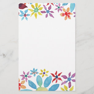 Papelaria Flores da cor de água