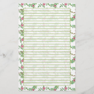 Papelaria Flores De Aquarela De Rosa De Chá Rosa, Vinculadas