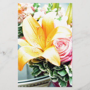 Papelaria flores de casamento laranja rosa estrela lírio ros