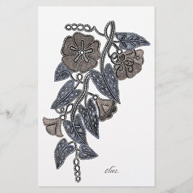 Papelaria Flores de rendas (Frente)
