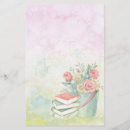 Papelaria Flores e Livros em Aquarela