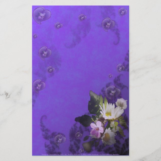 Papelaria flores silvestres e corações (Frente)