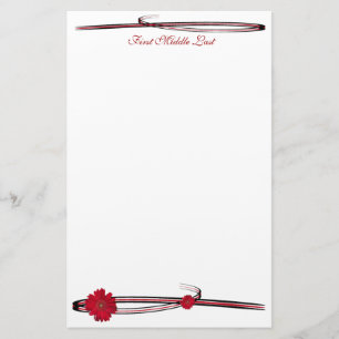 Papelaria Flourish vermelho da fotografia da flor da