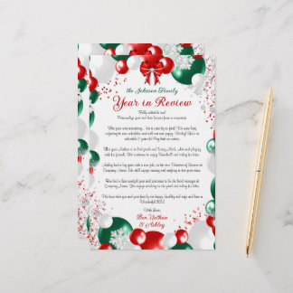 Papelaria Foil Balão de Natal - Papel de carta Modelo