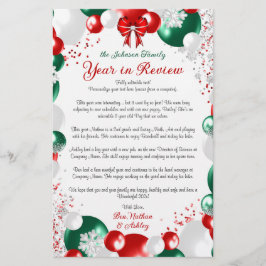 Papelaria Foil Balão de Natal - Papel de carta Modelo
