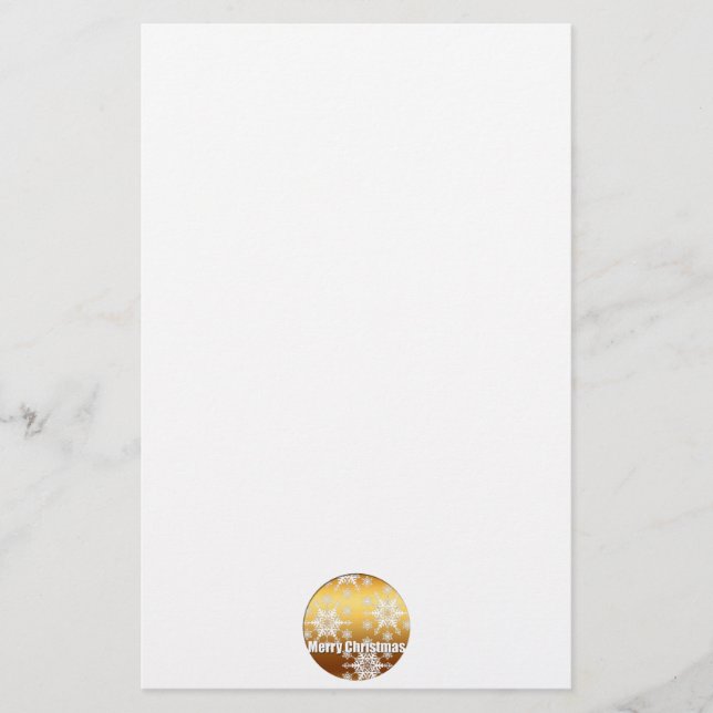Papelaria Folha de Neve Feliz de Natal (Frente)