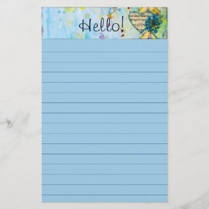 Papelaria Folha de Seleção de Água Linhada por Coração