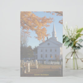 Papelaria Folhagem de ouro com Igreja e Cemitério