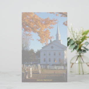 Papelaria Folhagem de Ouro com Igreja e Cemitério