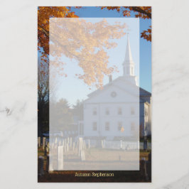 Papelaria Folhagem de ouro com Igreja e Cemitério