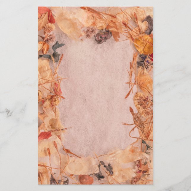 Papelaria Folhas, caules, sementes ficam amarelas e laranja (Frente)