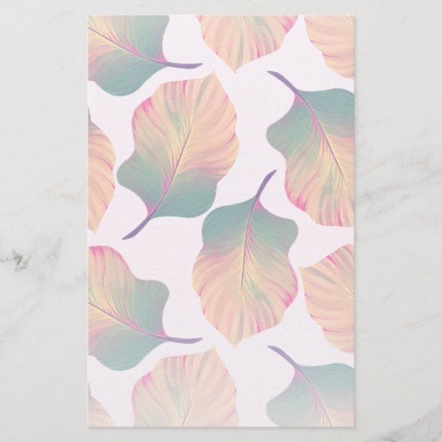 Papelaria Folhas de Canna Tropicanna em Pastel (Frente)