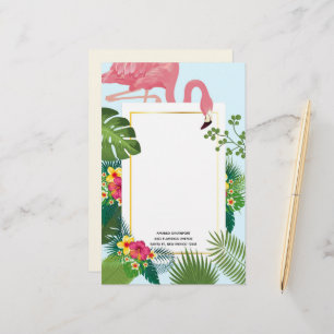 Papelaria Folhas de Flamingo e Tropicais, cor-de-rosa Na mod