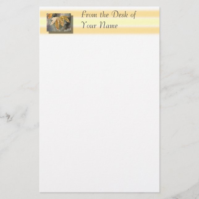 Papelaria Folhas de outono - da mesa… do papel de carta (Frente)