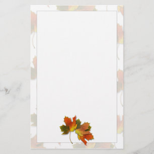 Papelaria Folhas De Outono De Laranja E Ouro