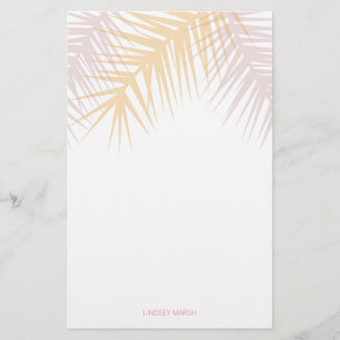 Papelaria Folhas de rosé tropical modernas que se tornam pe