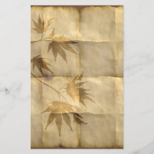 Papelaria Folhas Douradas em papel-pergaminho elegante