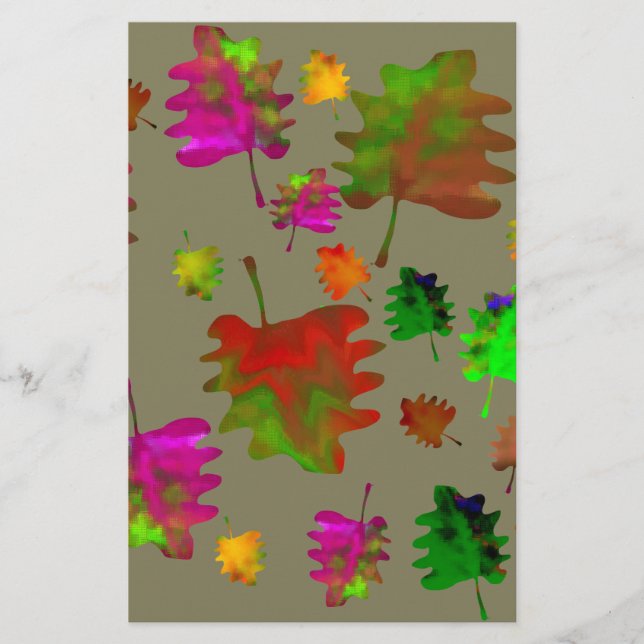Papelaria Folhas engraçadas de aquarela (Frente)