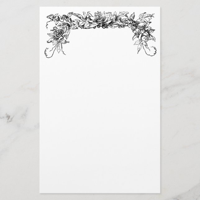 Papelaria Folheto de Vintage Passion Flower (Frente)