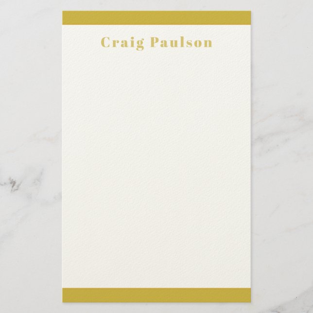 Papelaria Fonte Serif Simples Profissional Simples Ouro Bran (Frente)