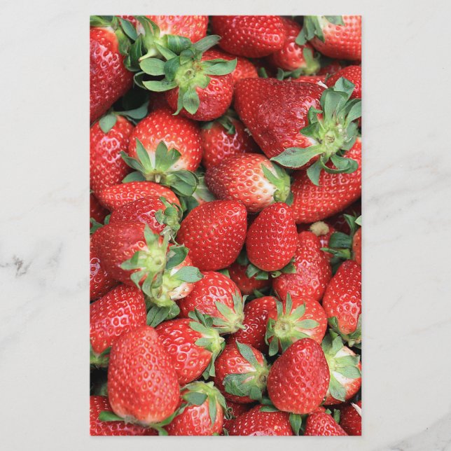Papelaria Foto de morangos vermelhos suculentos (Frente)