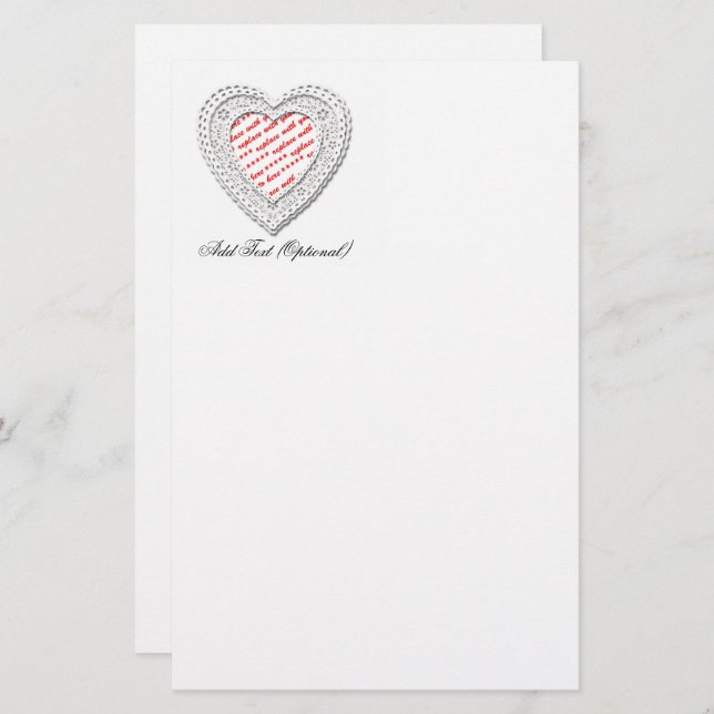 Papelaria Foto em forma de coração lacrado (Frente/Verso)