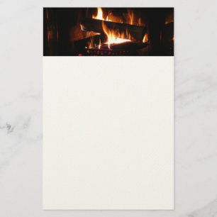 Papelaria Fotografia da cena de inverno quente em lareira