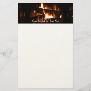 Papelaria Fotografia da cena de inverno quente em lareira