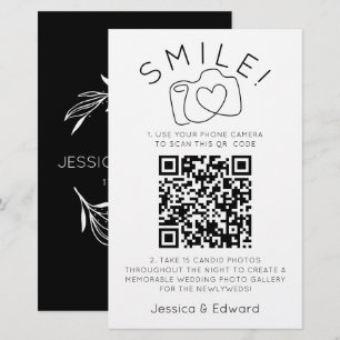 Papelaria Fotos memoráveis Código Qr Casamento Moderno Chic