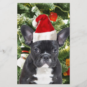 Papelaria Francês Bulldog Ornamento de Árvore de Natal Snowm